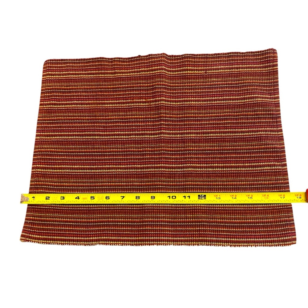 💜💜6 Placemats & 6 Dinner Napkins Set Brownstone Gallery Ribbed Stripe Purple Tan - Picture 2 of 6